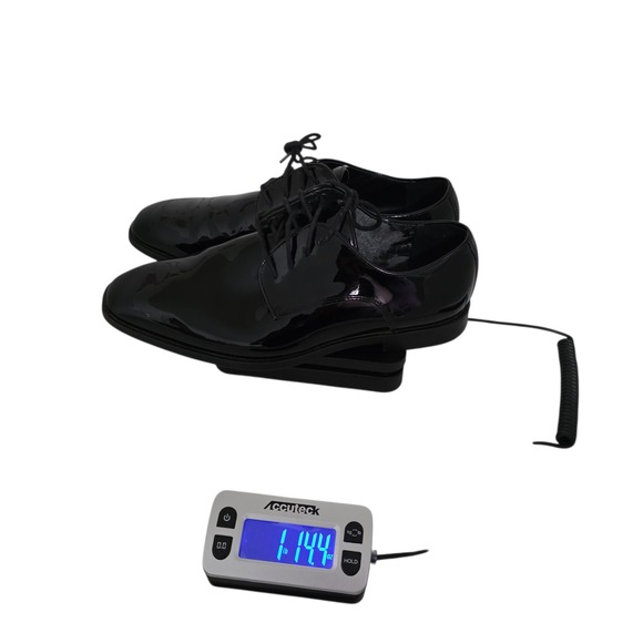 Fabian Group Tuscano Black Patent Leather Dress Shoes Mens 10M S121 Tuxedo Derby - Picture 12 of 12